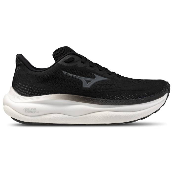 ミズノ Mizuno 【 Wave Sky 9 Wide Women\'s Black/Metallic Grey 】 Wave ウェーブ・ウェイブ スカイ レディース 黒色 ブラック 灰色 グレー
