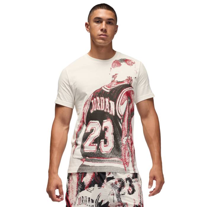 ナイキ ジョーダン Jordan 【 Dri-Fit Sport Graphic Short Sleeve Crew - Men\u0027s Men\u0027s Sail/Black 】 素っ気ない填まる グラフィック Sleeve 捩り 労働者の一団 メンズ メンズ 黒いこと 黒いこと
