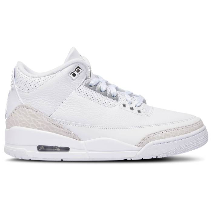 ナイキ ジョーダン Jordan 【 Retro 3 - Men\u0027s Men\u0027s White/Metallic Silver/White 】 レトロ メンズ メンズ 白いこと 白いこと Silver しろがね色・しろがね色