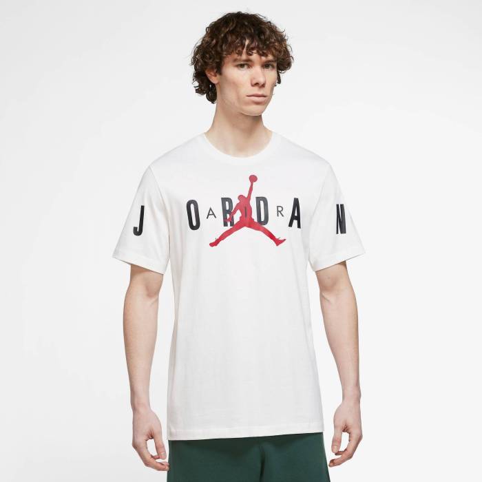 ナイキ ジョーダン Jordan 【 Air Stretch Short Sleeve T-Shirt - Men's Men's White/Gym Red/Black 】 Sleeve スリーブ Tシャツ メンズ メンズ 白色 ホワイト Red 赤・レッド 黒色 ブラック｜スニケス