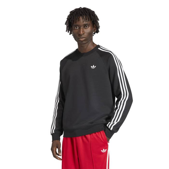 【★百貨店SALE★6/11十二時2時迄】アディダス Adidas 【 Originals 3-Stripes Crew - Men\u0027s Men\u0027s Black 】 オリジナルス 労働者の一団 メンズ メンズ 黒いこと 黒いこと