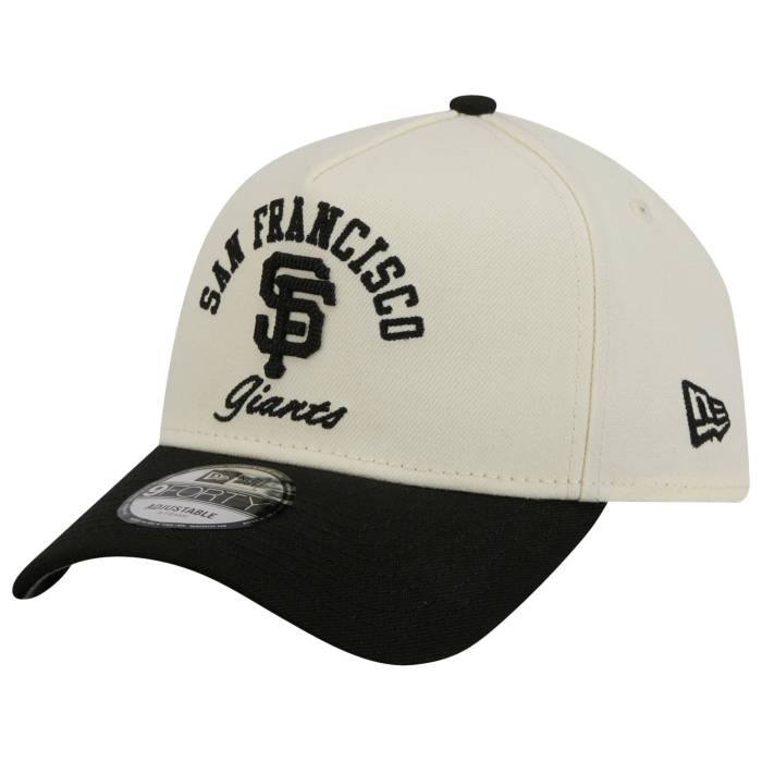 ニューエラ New Era 【 Giants 9Forty A-Frame Upsd Arch Cap - Adult Adult White/Black 】 ジャイアンツ キャップ 帽子 ユニセックス 白色 ホワイト 黒色 ブラック|スニケス