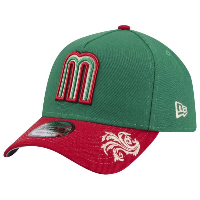 【★百貨店SALE★6/11真夜中2時迄】ニュー内鰓 New Era 【 Mexico 9Forty A-Frame Script Wordmark Cap - Adult Adult Green/Red 】 メキシコ合衆国 原作 旗がしら 鳥打ち帽 ユニ一発やる green 緑・緑であること Red 赤・赤いこと