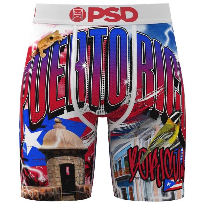 Psd 【 Soy Boricua Underwear Men's Red/Blue/White 】 アンダーウェア 下着 メンズ Red 赤・レッド 青色 ブルー 白色 ホワイト