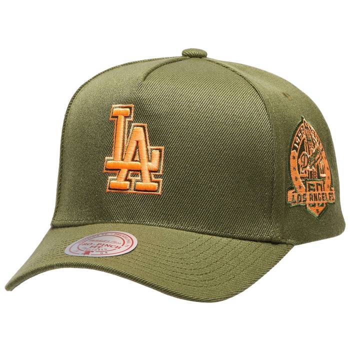 ミッチェル&ネス Mitchell & Ness 【 Dodgers Neon Pop Pro Pinch Cap Adult Olive 】 ドジャース プロ キャップ 帽子 ユニセックス olive オリーブ
