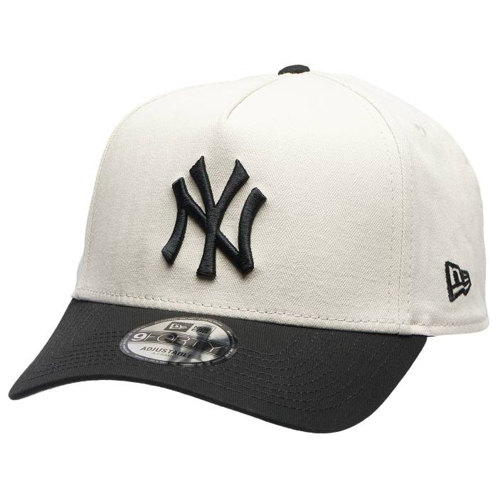 ニューエラ New Era 【 Yankees 940Af Herringbone Cap Adult White/Black 】 ヤンキース キャップ 帽子 ユニセックス 白色 ホワイト 黒色 ブラック
