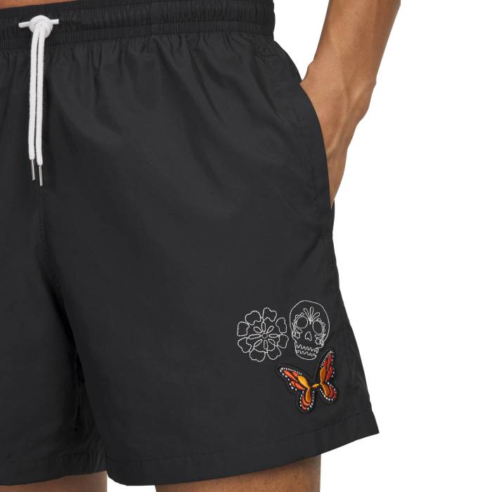 アンダーアーマー Under Armour 【 Icon Volley Day Of The Dead Shorts Men's Black/White 】 アイコン ショーツ メンズ 黒色 ブラック 白色 ホワイト