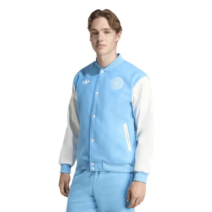 【★百貨店SALE★6/11真夜中2時迄】アディダス Adidas 【 Inter Miami Fc Og Jacket - Men\u0027s Men\u0027s Semi Blue Burst/White 】 インテル マイアミ Jacket 上衣 メンズ メンズ 青碧 青碧 はち切れる 白いこと 白いこと