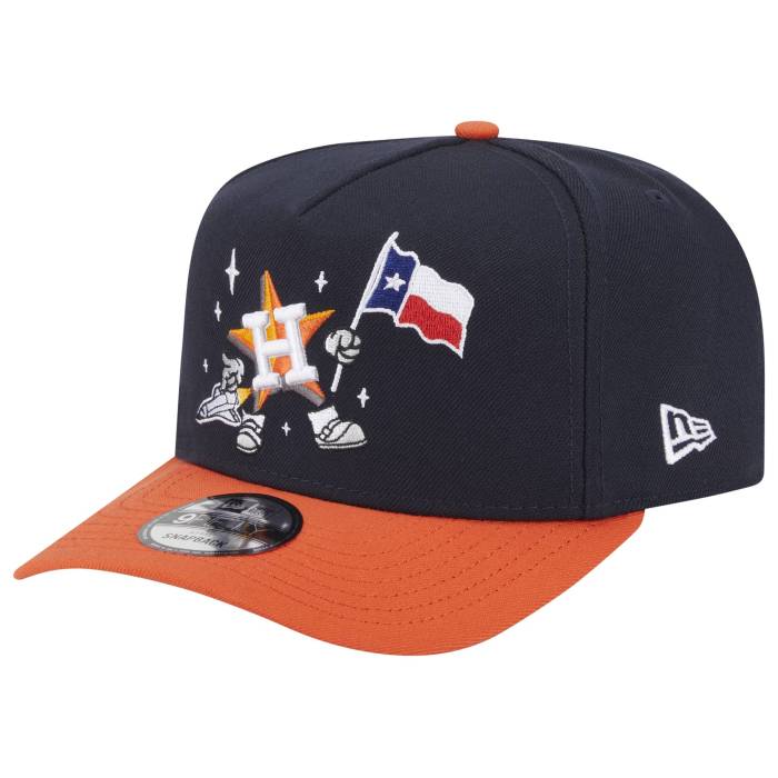 ニューエラ New Era 【 Astros 9Fifty A-Frame Cartoon Cap - Adult Adult Navy/Orange 】 アストロズ キャップ 帽子 ユニセックス 紺色 ネイビー orange 橙・オレンジ｜スニケス