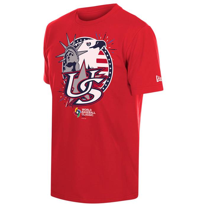 ニュー内鰓 New Era 【 Wbc26 Local Short Sleeve T-Shirt United States - Men\u0027s Men\u0027s Red 】 Sleeve 捩り プルオーバー ユナイテッド メンズ メンズ Red 赤・赤いこと