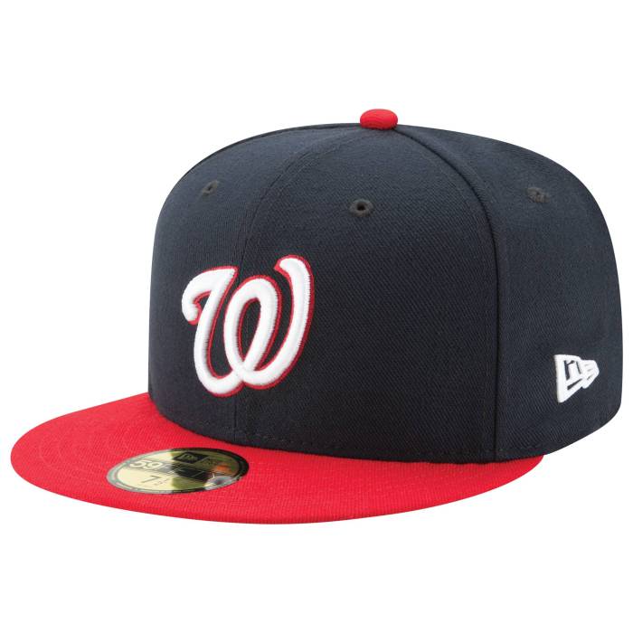 ニューエラ New Era 【 Nationals 59Fifty Authentic Cap Adult Navy/Red 】 ナショナルズ オーセンティック キャップ 帽子 ユニセックス 紺色 ネイビー Red 赤・レッド