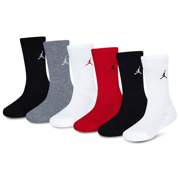 ナイキ ジョーダン Jordan 【 Everyday Essentials 6 Pack Crew Socks - Boys' Grade School Boys' Grade School Black/White/Gym Red 】 クルー ソックス・靴下 ジュニア キッズ 黒色 ブラック 白色 ホワイト Red 赤・レッド|スニケス