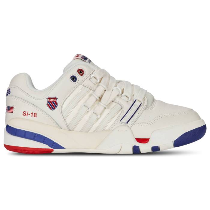 ケースイス K-Swiss 【 Si-18 International Heritage - Women's Women's Brilliant White/Red/Classic Blue 】 レディース レディース 白色 ホワイト Red 赤・レッド クラシック 青色 ブルー｜スニケス
