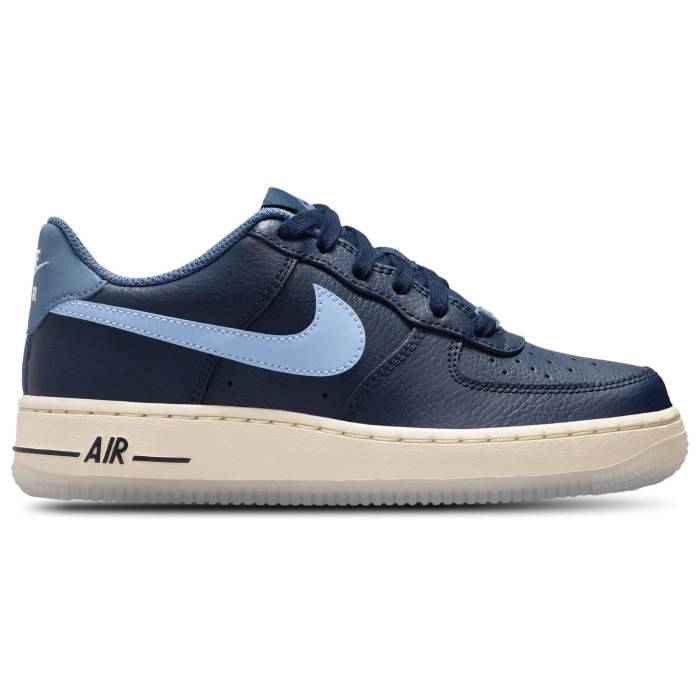 ナイキ Nike 【 Air Force 1 - Boys\u0027 Grade School Boys\u0027 Grade School Navy/Light Blue/Soft Pearl 】 お坊っちゃん キッズ 紺色 米国海軍 青み 青色 パール