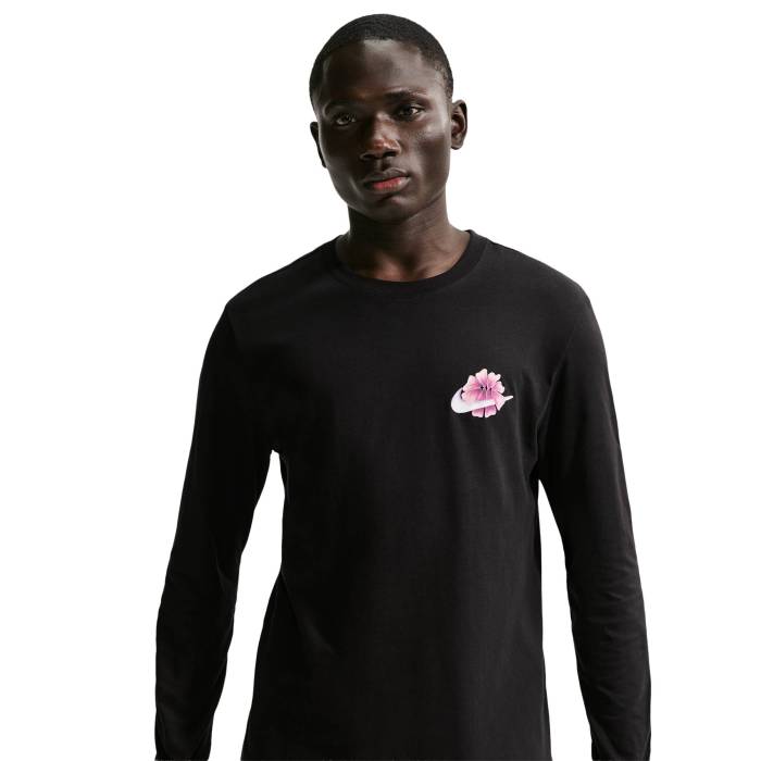 ナイキ Nike 【 Stained Long Sleeve Oc Tee - Men's Men's Black 】 Sleeve スリーブ Tシャツ メンズ メンズ 黒色 ブラック｜スニケス