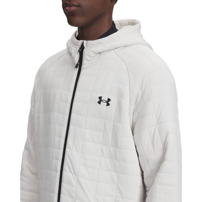アンダーアーマー Under Armour 【 Unstoppable Fleece Texture F/Z Men's Summit White/Black 】 フリース テクスチャー メンズ 白色 ホワイト 黒色 ブラック