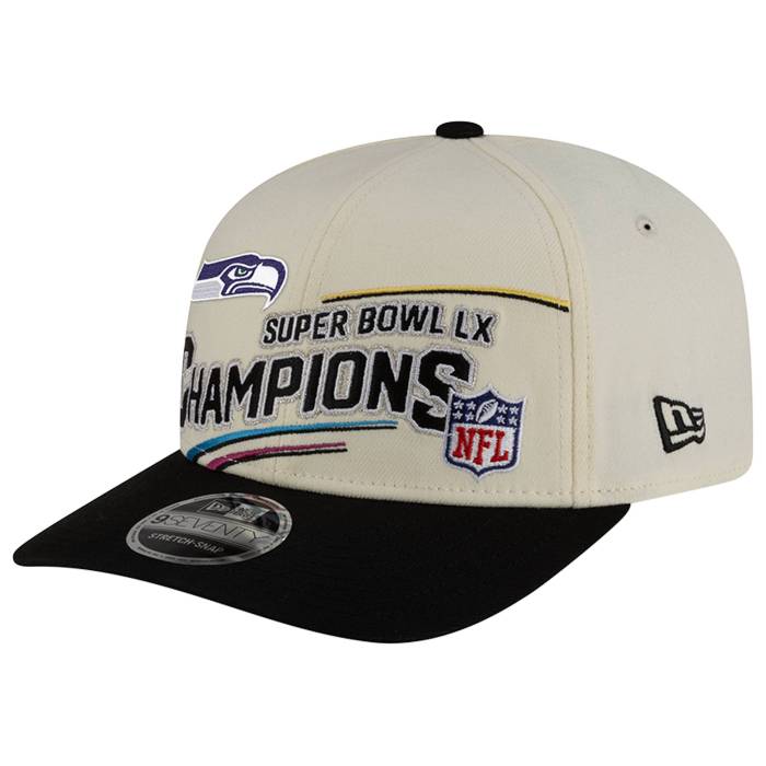 ニューエラ New Era 【 Seahawks 970 Superbowl Champions 2025 Cap Adult Gray/Black 】 シーホークス キャップ 帽子 ユニセックス gray 灰色・グレー・グレイ 黒色 ブラック