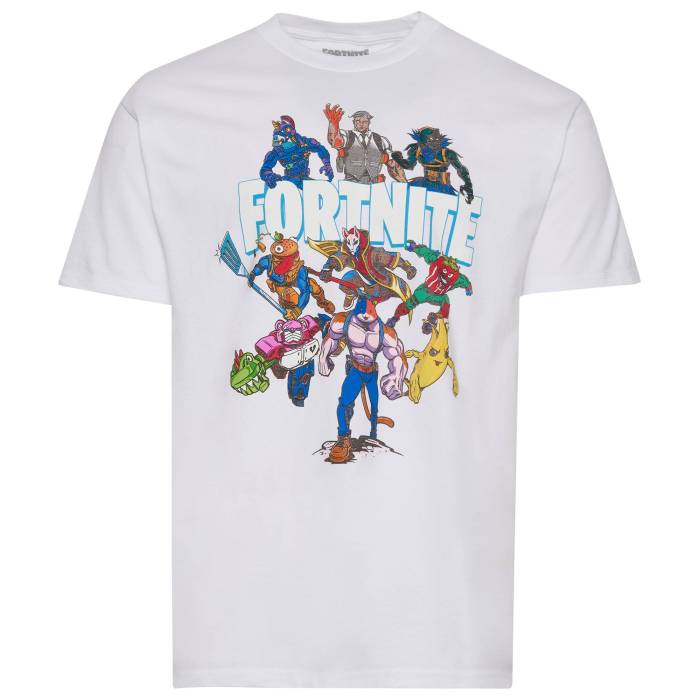 Graphic Tees 【 Fortnite T-Shirt - Men\u0027s Men\u0027s White 】 フォートナイト プルオーバー メンズ メンズ 白いこと 白いこと