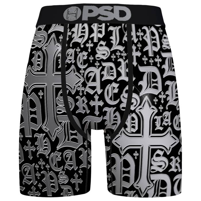 Psd 【 Chrome Letters Briefs - Men\u0027s Men\u0027s Silver/Black 】 メンズ メンズ Silver しろがね色・しろがね色 黒いこと 黒いこと
