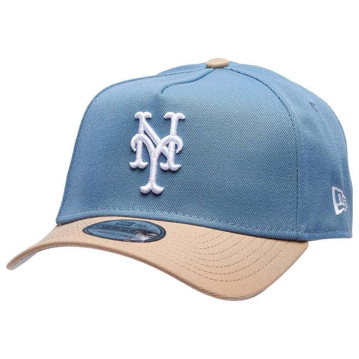 ニューエラ New Era 【 Mets 9Forty A-Frame Cap - Adult Adult Faded Blue/Caramel 】 メッツ キャップ 帽子 ユニセックス 青色 ブルー｜スニケス