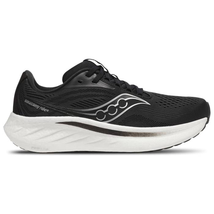 サッカニー Saucony 【 Ride 18 - Women's Women's Black/White 】 レディース レディース 黒色 ブラック 白色 ホワイト|スニケス