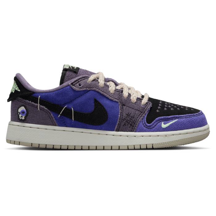 【★百貨店SALE★6/11真夜中2時迄】ナイキ ジョーダン Jordan 【 Air  Retro 1 Low - Boys\u0027 Grade School Boys\u0027 Grade School Black/Regency Purple/Vapor Green 】 レトロ お坊っちゃん キッズ 黒いこと 黒いこと Purple 紫・パープル green 緑・緑であること