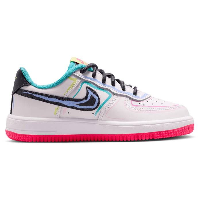 ナイキ Nike 【 Force 1 Low Lace - Boys\u0027 Preschool Boys\u0027 Preschool White/Hyper Pink/Anthracite 】 お坊っちゃん 御姉さん 赤ちゃん用 お坊っちゃん キッズ 白いこと 白いこと pink サクラ色