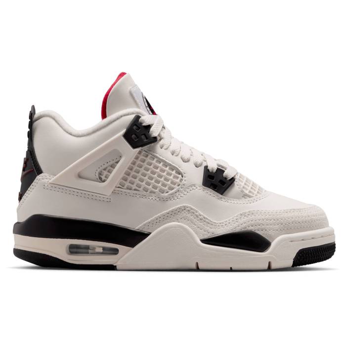 ナイキ ジョーダン Jordan 【 Retro 4 Boys' Grade School White/Black/Red 】 レトロ ジュニア キッズ 白色 ホワイト 黒色 ブラック Red 赤・レッド