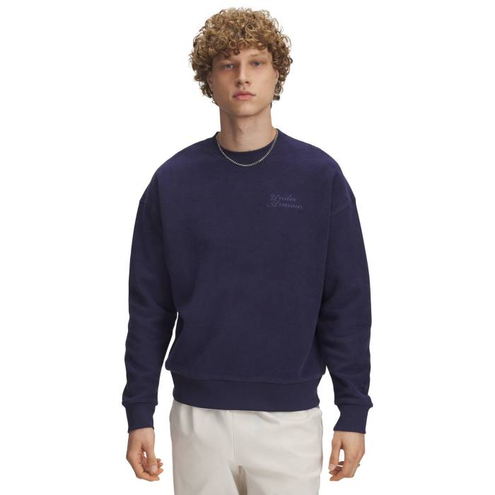 【★百貨店SALE★6/11十二時2時迄】アンダーアーマー Under Armour 【 Icon Rev Terry Crew - Men\u0027s Men\u0027s Washed Navy/Washed Navy 】 アイコン 労働者の一団 メンズ メンズ 紺色 米国海軍