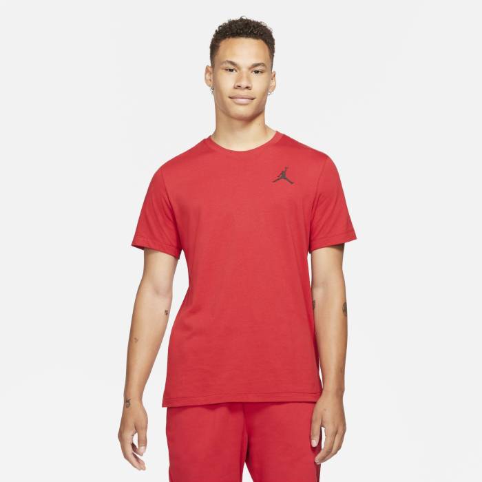 【★百貨店SALE★6/11真夜中2時迄】ナイキ ジョーダン Jordan 【 Jumpman Embroidered T-Shirt - Men\u0027s Men\u0027s Black/Gym Red 】 Jumpman 飛び降りるマン ティーシャツ メンズ メンズ 黒いこと 黒いこと Red 赤・赤いこと