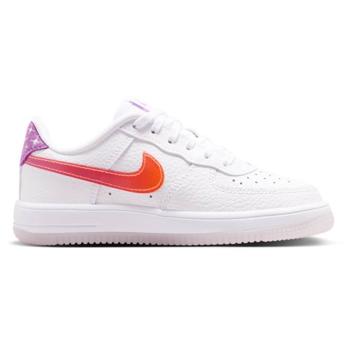 ナイキ Nike 【 Force 1 Low Bb Lace - Boys\u0027 Preschool Boys\u0027 Preschool White/Bright Violet/Turf Orange 】 お坊っちゃん 御姉さん 赤ちゃん用 お坊っちゃん キッズ 白いこと 白いこと 紫・相撲取り草 芝草 orange 橙・オレンジ色