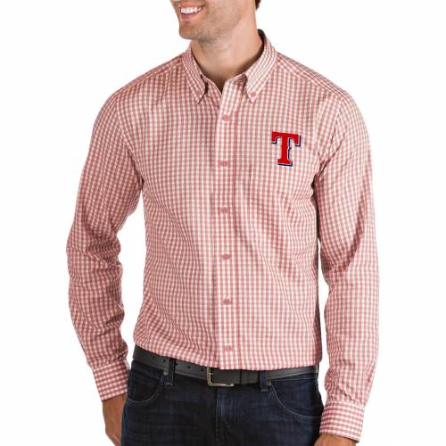 驚きの価格 アンティグア メンズ テキサス レンジャース 赤 レッド スリーブ ダウン Men S レンジャーズ 長袖 Red Sleeve Antigua Structure Button Down Shirt 販売正規店 Livinginmalta Com