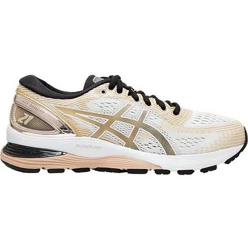 いいスタイル ゴールド 金色 ホワイト 白色 運動靴 スニーカー レディース Asics アシックス Women S Gold White Shoes Running 21 Gelnimbus Asics スニーカー Ikcd26 Rashiastrologer Com