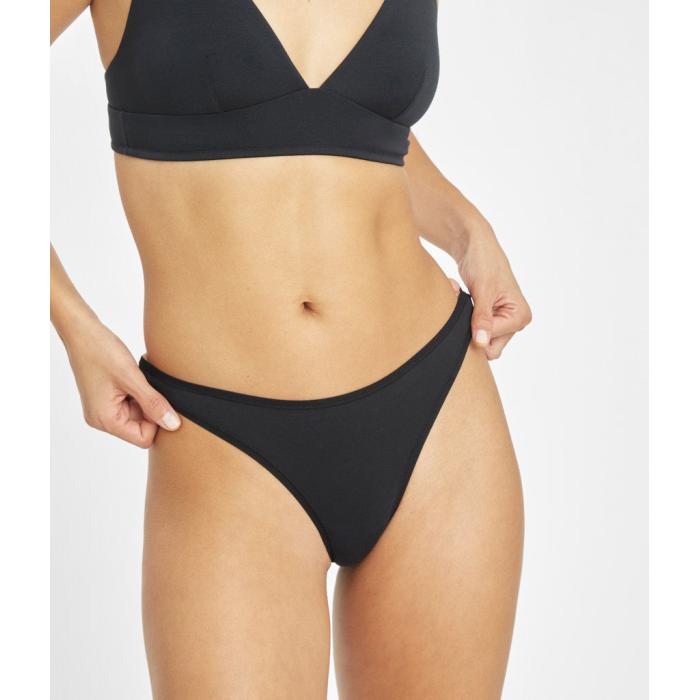 Wearlively 【 The All-Day Thong: Jet Black Women 】 黒色 ブラック インナー 下着 ナイトウェア レディース インナー 下着 ランジェリー ショーツ Tバック Gストリング レディース