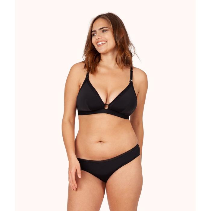 Wearlively 【 The Busty Nursing Bralette: Jet Black Women 】 黒いこと 黒いこと キッズ もの言う花 マタニティ マタニティ おっ母さん装置 はだ着 はだ着 ブラ レディース