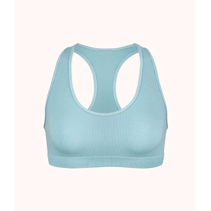 Wearlively 【 The Seamless Racerback Bralette: Sky Blue Women 】 スカイ 青色 ブルー インナー 下着 ナイトウェア レディース インナー 下着 ランジェリー ブラジャー レディース