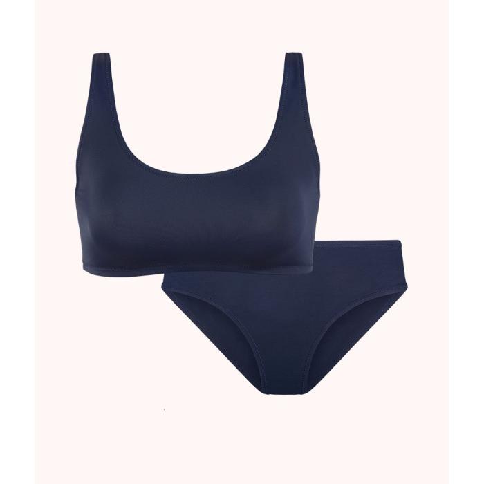 Wearlively 【 The All-You & High Waist Swim Bundle: Navy Women 】 ハイ 紺色 ネイビー レディースファッション 水着 レディース
