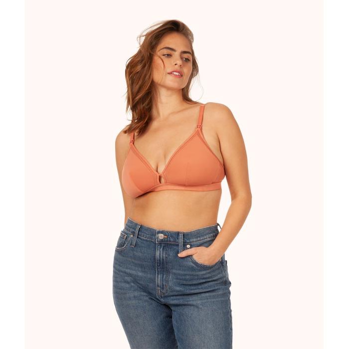 Wearlively 【 The Busty Nursing Bralette: Terracotta Women 】 キッズ もの言う花 マタニティ マタニティ おっ母さん装置 はだ着 はだ着 ブラ レディース