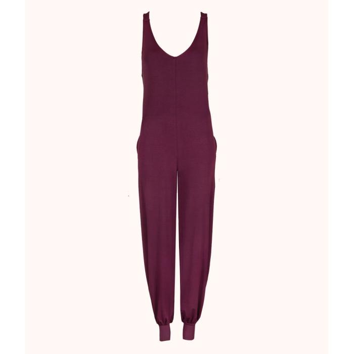 Wearlively 【 All-Day Jumpsuit: Plum Women 】 レディース流行り物 余分の物 レディース