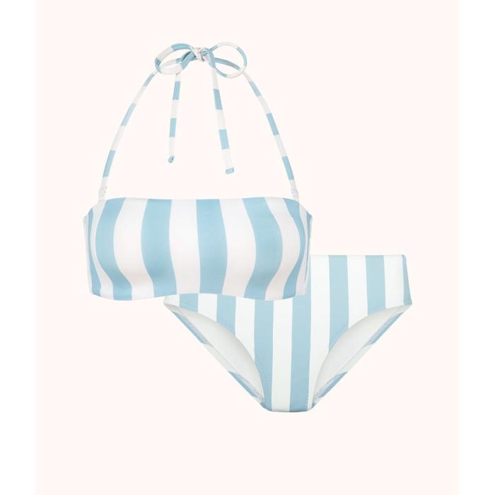 Wearlively 【 The Bandeau & High Waist Swim Bundle: Cabana Stripe Women 】 ハイ Stripe ストライプ レディースファッション 水着 レディース