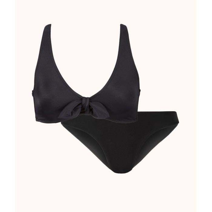 Wearlively 【 The Plunge Bralette & Bikini Swim Bundle: Jet Black Women 】 黒色 ブラック レディースファッション 水着 レディース