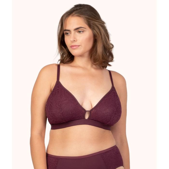 Wearlively 【 The Palm Lace Busty Bralette: Plum Women 】 インナー 下着 ナイトウェア レディース インナー 下着 ランジェリー ブラジャー レディース｜スニケス