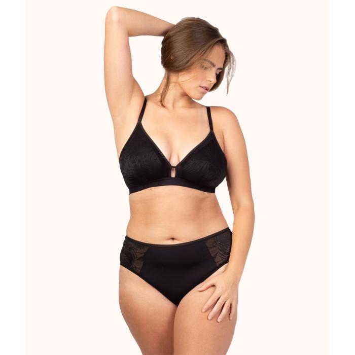 Wearlively 【 The Smooth Lace Busty Bralette: Jet Black Women 】 スムース 黒色 ブラック インナー 下着 ナイトウェア レディース インナー 下着 ランジェリー ブラジャー レディース 9,030円
