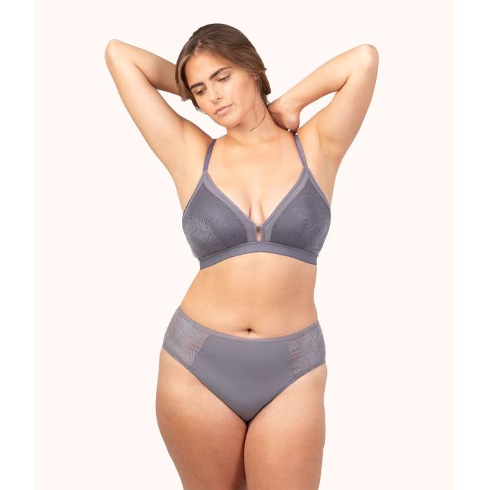 Wearlively 【 The Smooth Lace Busty Bralette: Smoke Women 】 スムース インナー 下着 ナイトウェア レディース インナー 下着 ランジェリー ブラジャー レディース｜スニケス