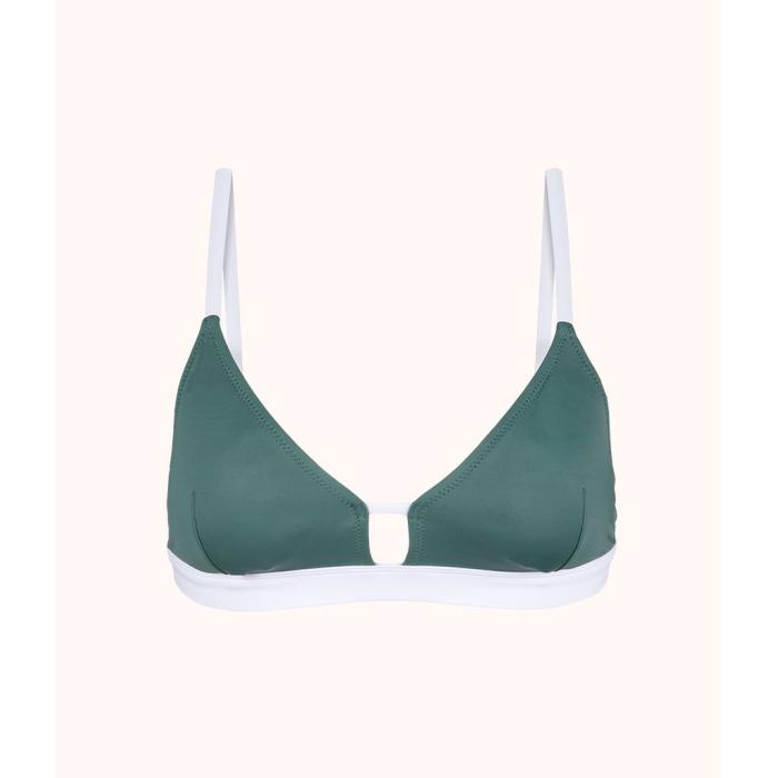 Wearlively 【 The Swim Bralette: Harbor Green/White Women 】 レディースファッション 水着 レディース