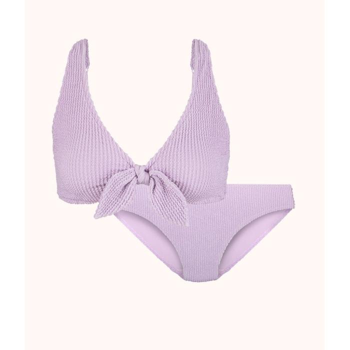 Wearlively 【 The Ruched Plunge Bralette & Bikini Swim Bundle: Lilac Women 】 レディースファッション 水着 レディース