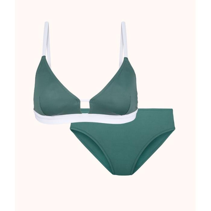 Wearlively 【 The Bralette & High Waist Swim Bundle: Harbor Green Women 】 ハイ green 緑・グリーン レディースファッション 水着 レディース
