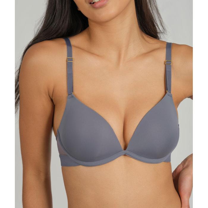 Wearlively 【 The Deep V No-Wire Push-Up: Smoke Women 】 ディープ インナー 下着 ナイトウェア レディース インナー 下着 ランジェリー ブラジャー レディース