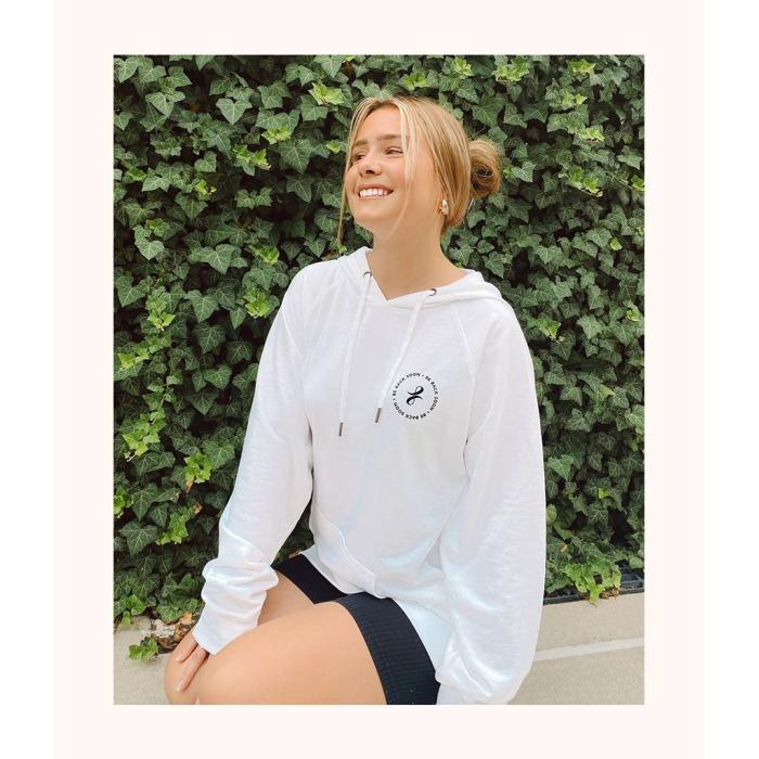Wearlively 【 The Be Back Soon Hoodie: White Women 】 白いこと 白いこと レディース流行り物 トップス パーカー レディース パーカー-トップス-レディースファッション