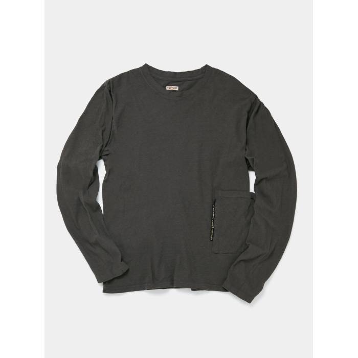 Kapital 【 Gauze Biscuit L/S Tee Mens Ink Black 】 長袖・ロングスリーブ Tシャツ メンズ 黒色 ブラック